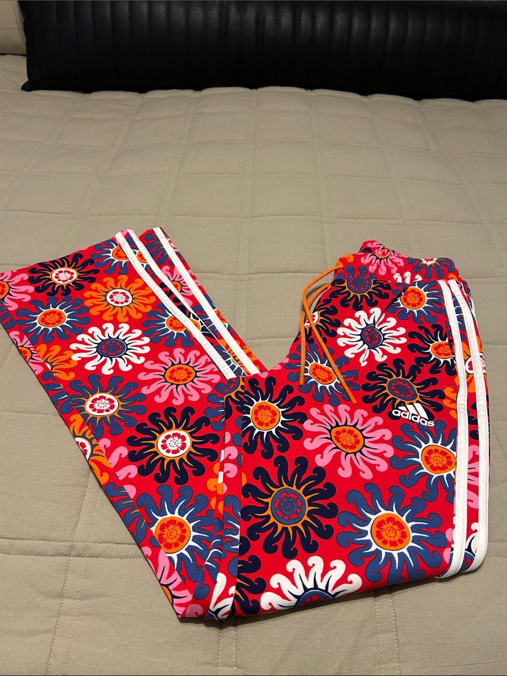 adidas Women’s Bright Red Multicolor Floral Joggers